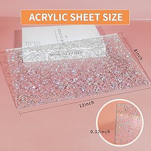3pcs Pearlescent Ripple Acrylic Sheets – 1/8" Thick for DIY Crafts and Decor