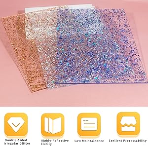 3pcs Pearlescent Ripple Acrylic Sheets – 1/8" Thick for DIY Crafts and Decor