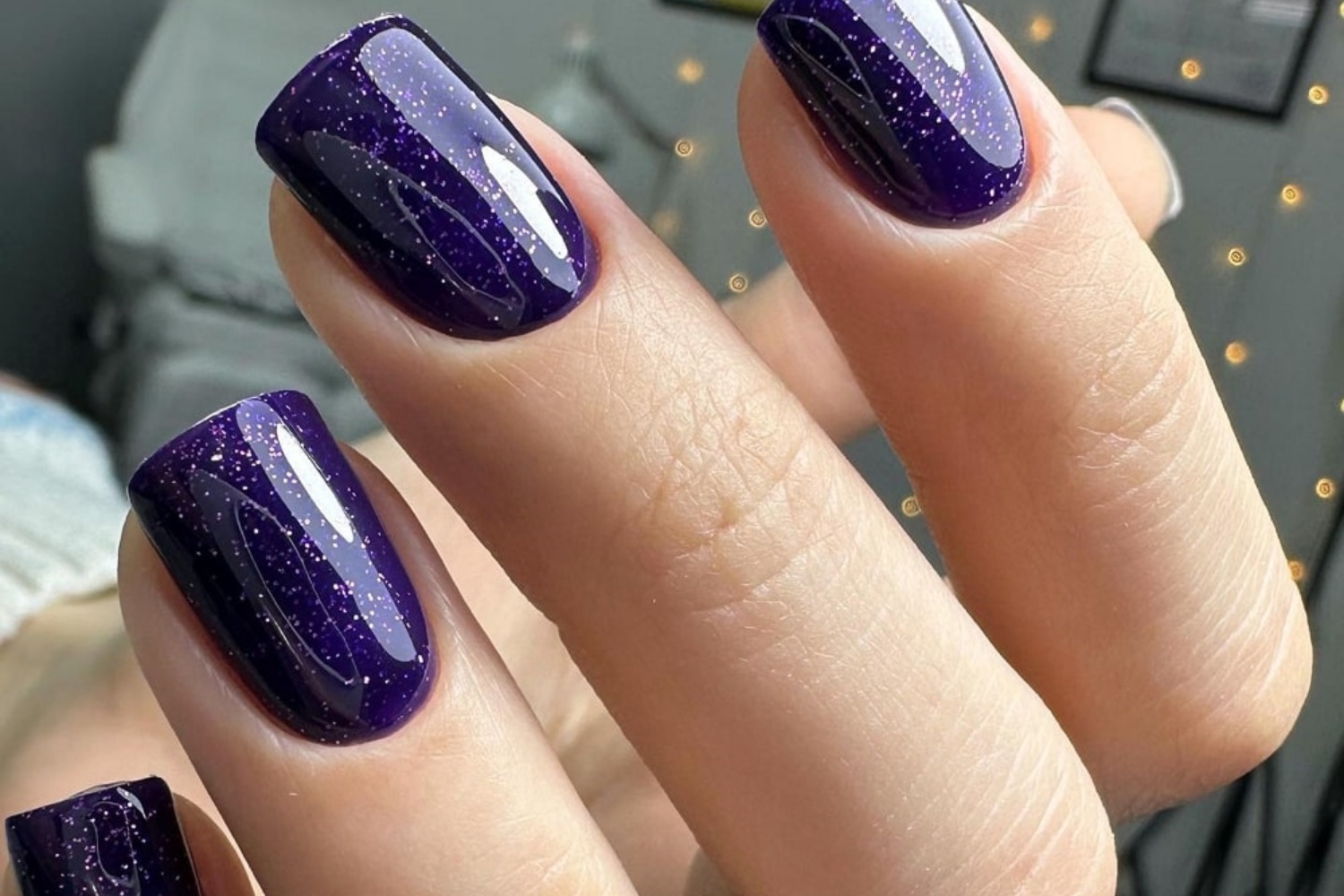 Purple Black Glitter Acrylic2 Purple Black Glitter Acrylic2
